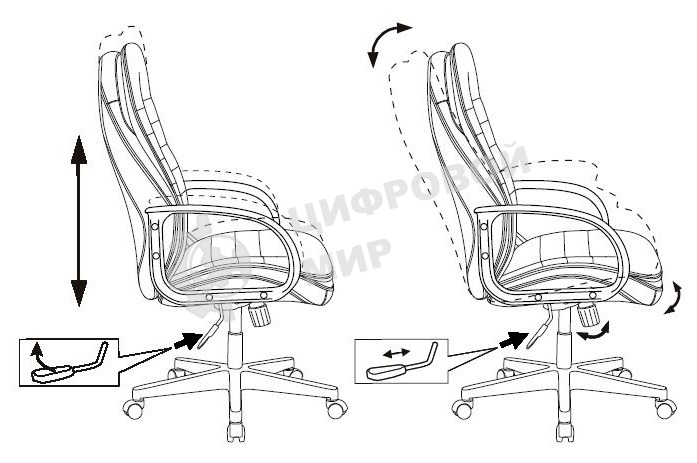 Кресло руководителя Бюрократ T-9950PL черный, эко.кожа, крестовина пластик
