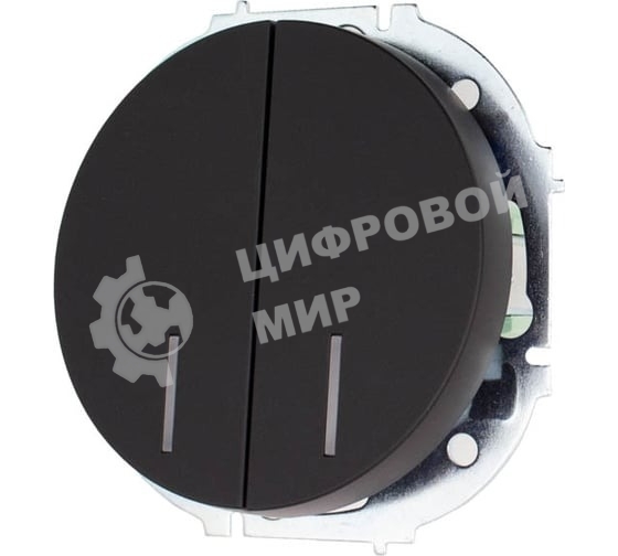 Выключатель 2-кл. СП OSEN 10А IP20 с подсветкой механизм черный бархат LEZARD 743-4288-112