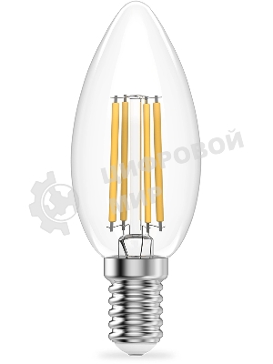 Лампа светодиодная филаментная Gauss Filament 12Вт цок.:E14 свеча св.свеч.бел.теп. (упак.:10шт)