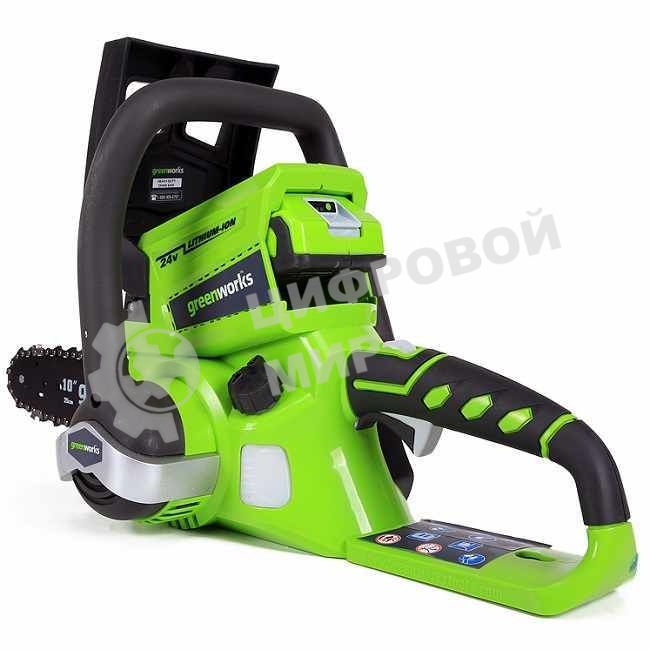 Цепная пила аккумуляторная GreenWorks G24CS25K2, 24V, 25 см, c АКБ 2Ач и ЗУ (2007707UA)