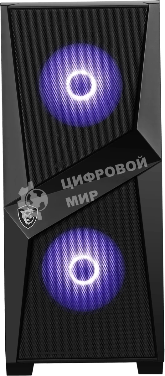 Компьютерный корпус MSI MAG FORGE 100M/mid-tower, ATX, tempered glass side panel/2x RGb 120мм & 1x 120мм fans inc./MAG FORGE 100M