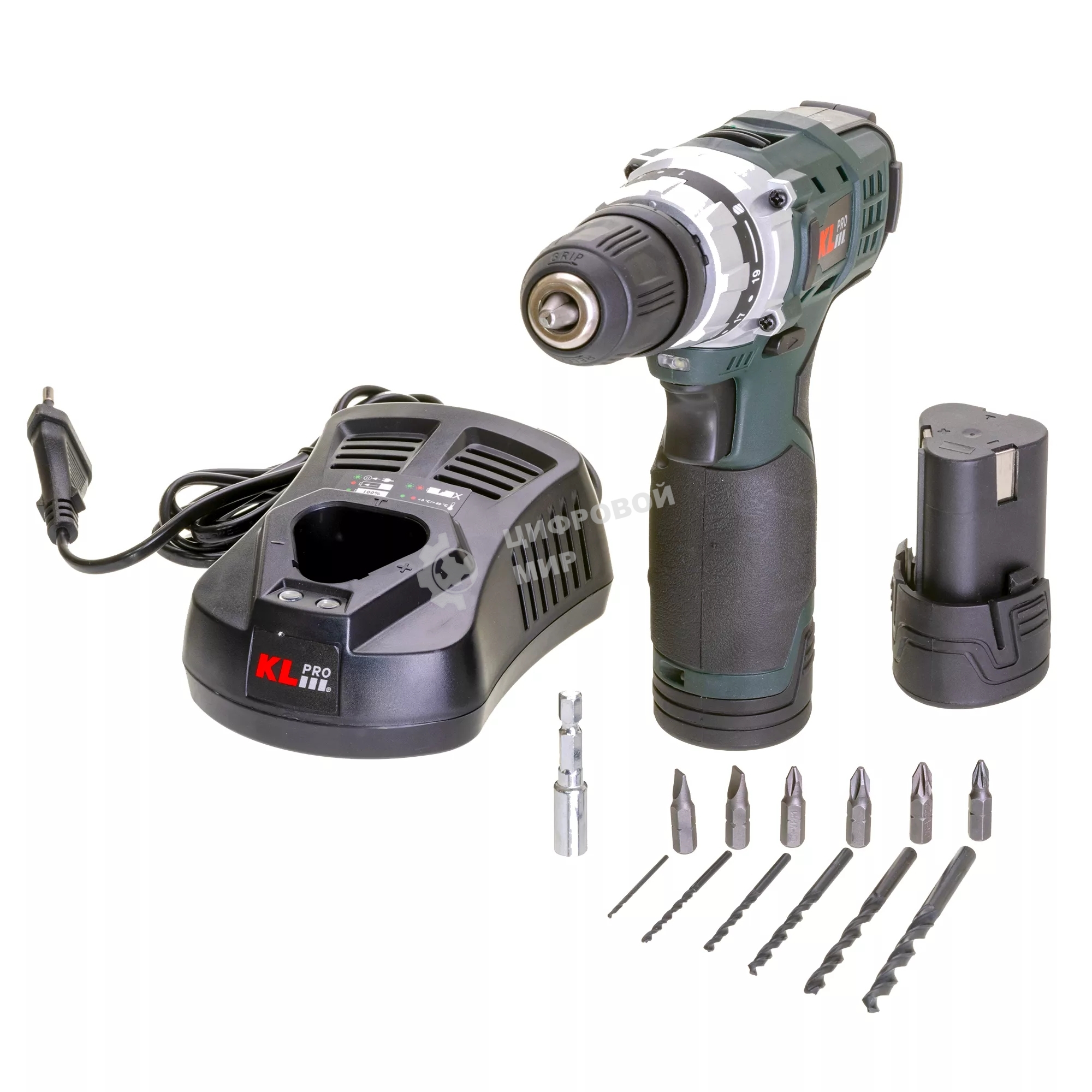 Профессиональный шуруповерт аккумуляторный Klpro KLNM1020 (12 В/2,0 А·ч, 0-1300 об/мин, 12 бит)