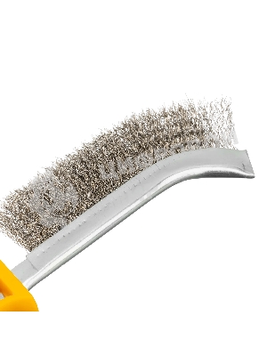 Щетка металлическая Denzel с пластмассовой ручкой, нержавеющая проволока
