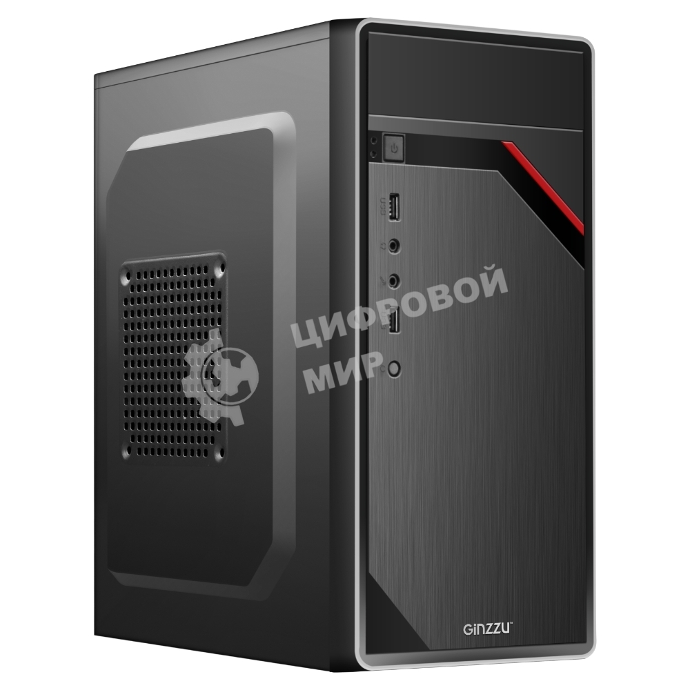 Компьютерный корпус Ginzzu D180 2хUSB 2.0,AU w/o PSU