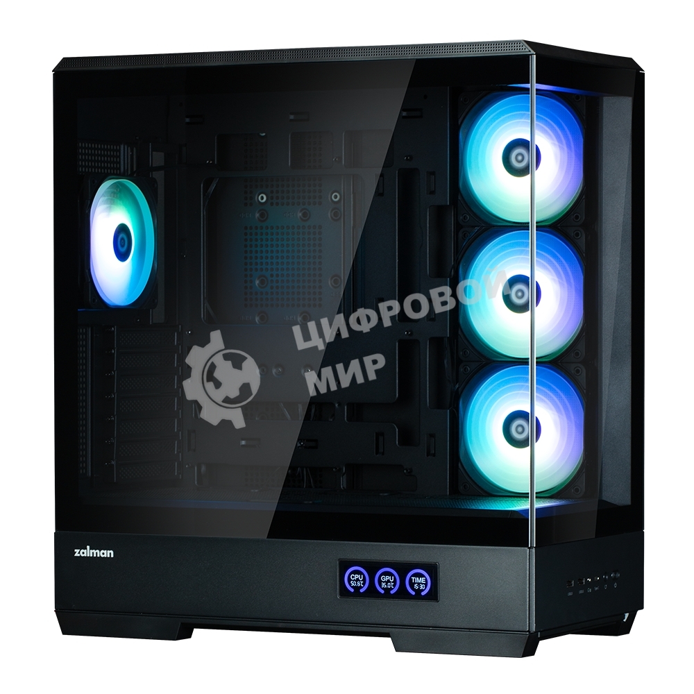 Компьютерный корпус ZALMAN P50 DS, ATX, черный, WINDOW, 2x3.5