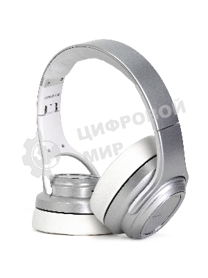 Беспроводные/проводные наушники Crown CMBH-5050 серебристый, накладные, Bluetooth + проводной, складная конструкция, до 10 ч