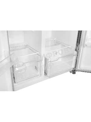 Холодильник Hyundai CS55023F нержавеющая сталь двухкамерный 347/185 л морозилка слева, No Frost, Side by Side