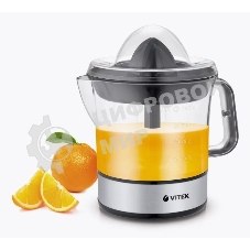Соковыжималка цитрусовая Vitek VT-3669 25Вт рез.сок.:700мл. стальной/черный
