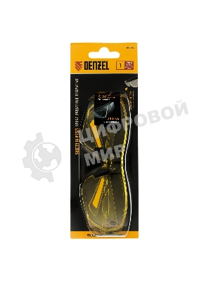 Очки защитные Denzel открытые, поликарбонатные, желтая линза