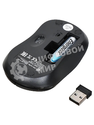 Мышь беспроводная Oklick 605SW черный, 1200 dpi, радиоканал, USB, кнопки - 3