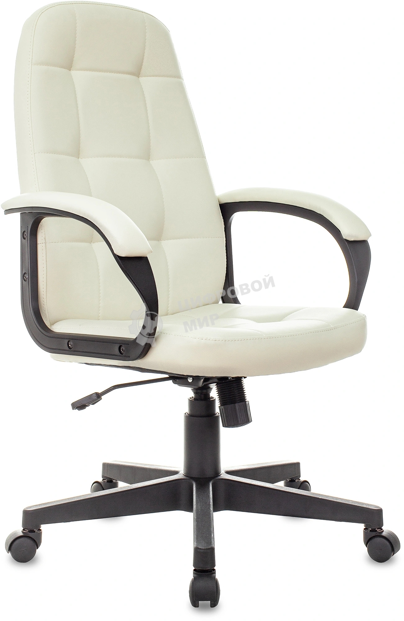 Кресло руководителя Бюрократ CH 002 OR-10 слоновая кость, эко.кожа, крестов. пластик