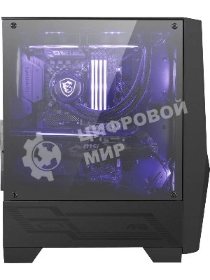 Компьютерный корпус MSI MAG FORGE 100M/mid-tower, ATX, tempered glass side panel/2x RGb 120мм & 1x 120мм fans inc./MAG FORGE 100M