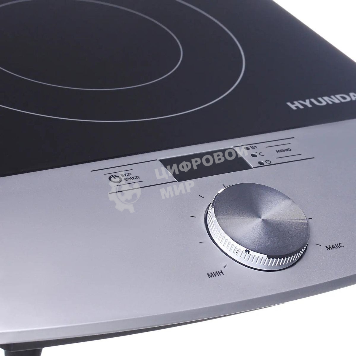 Плита настольная электрическая Hyundai HYC-0102 серебристый/черный стеклокерамика