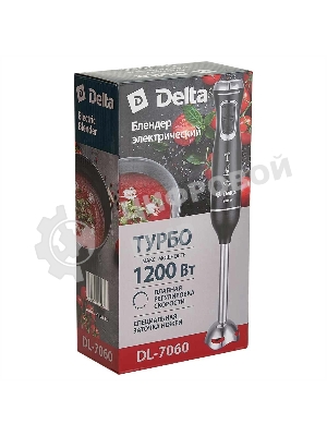 Блендер DELTA DL-7060 черный 1200 Вт, 2 скорости, насадка и нож из нержавеющей стали