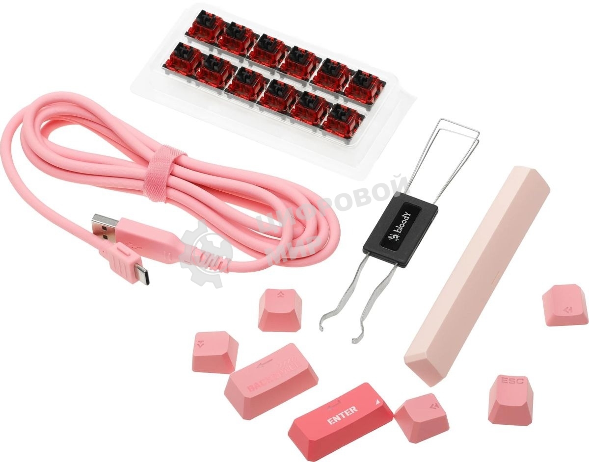 Клавиатура проводная A4Tech Bloody S87 Energy (S87 USB ENERGY PINK) USB розовый