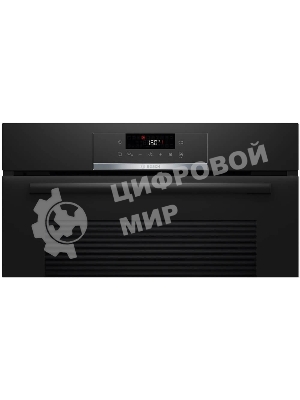 Встраиваемый духовой шкаф с добавлением пара Bosch HQG572EB3 Serie 4, Auto Pilot 15, объем 71 л , 9 режимов нагрева, 3D Hotair, Soft move door,телескопические направляющие 1уровень,гидролиз и пиролиз, сенсорное управление, черный+профиль из нержавеющей стали