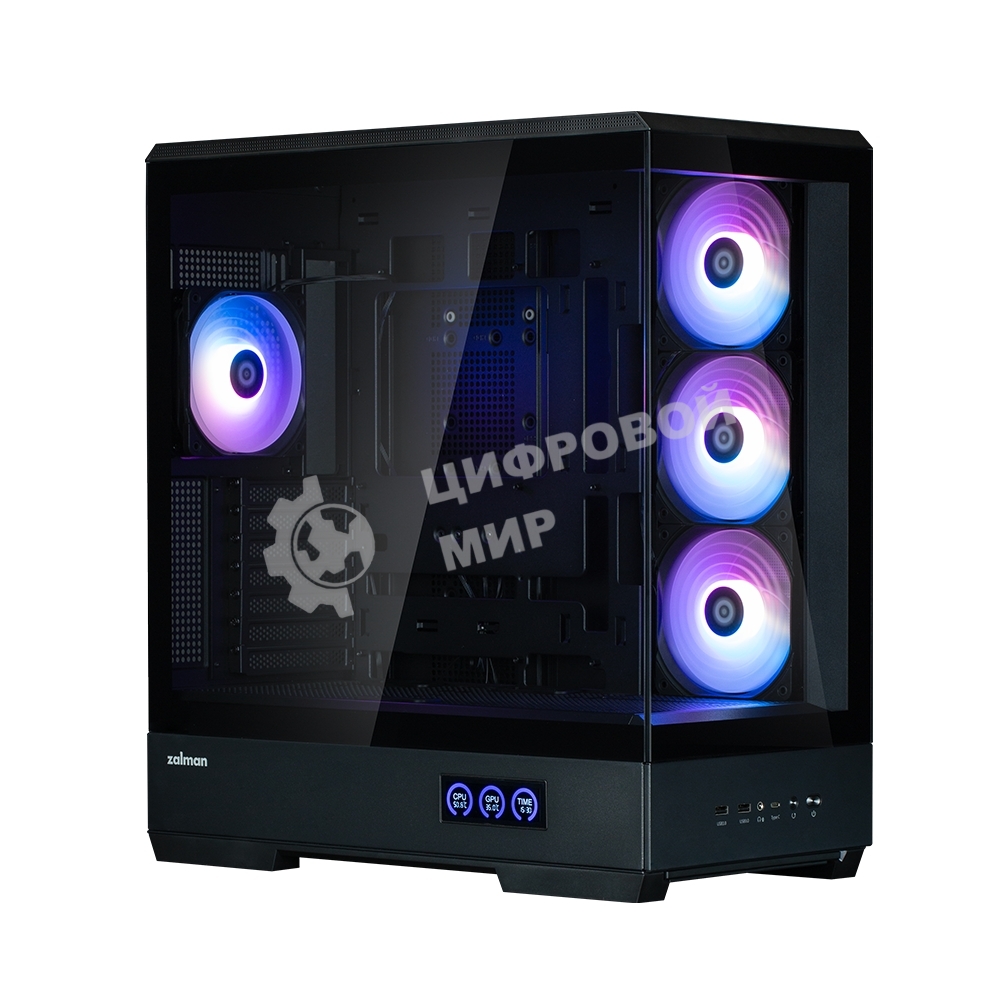 Компьютерный корпус ZALMAN P50 DS, ATX, черный, WINDOW, 2x3.5