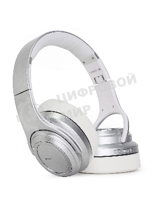 Беспроводные/проводные наушники Crown CMBH-5050 серебристый, накладные, Bluetooth + проводной, складная конструкция, до 10 ч