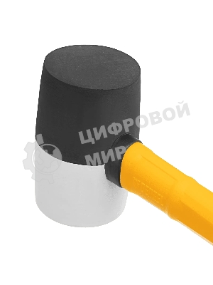 Киянка резиновая Denzel 225 г, черно-белая, фибергласовая рукоятка c TPR покрытием