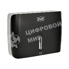 Диспенсер бумажных полотенец Puff-5145Bl черный, с замком, ABS-пластик