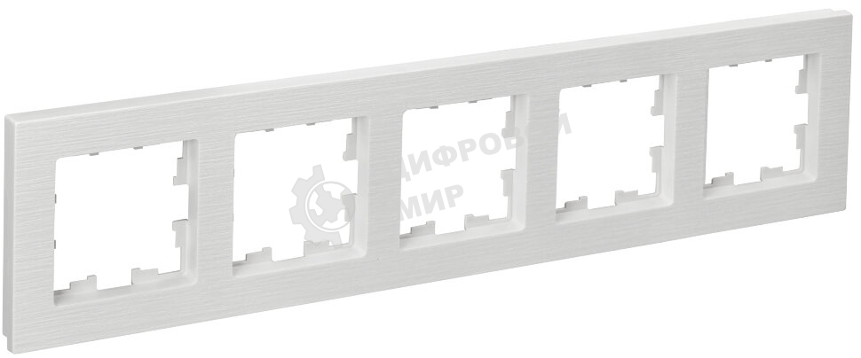 Рамка 5-местная IEK BRITE РУ-5-Бр DECOR рифленый белый