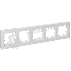 Рамка 5-местная IEK BRITE РУ-5-Бр DECOR рифленый белый