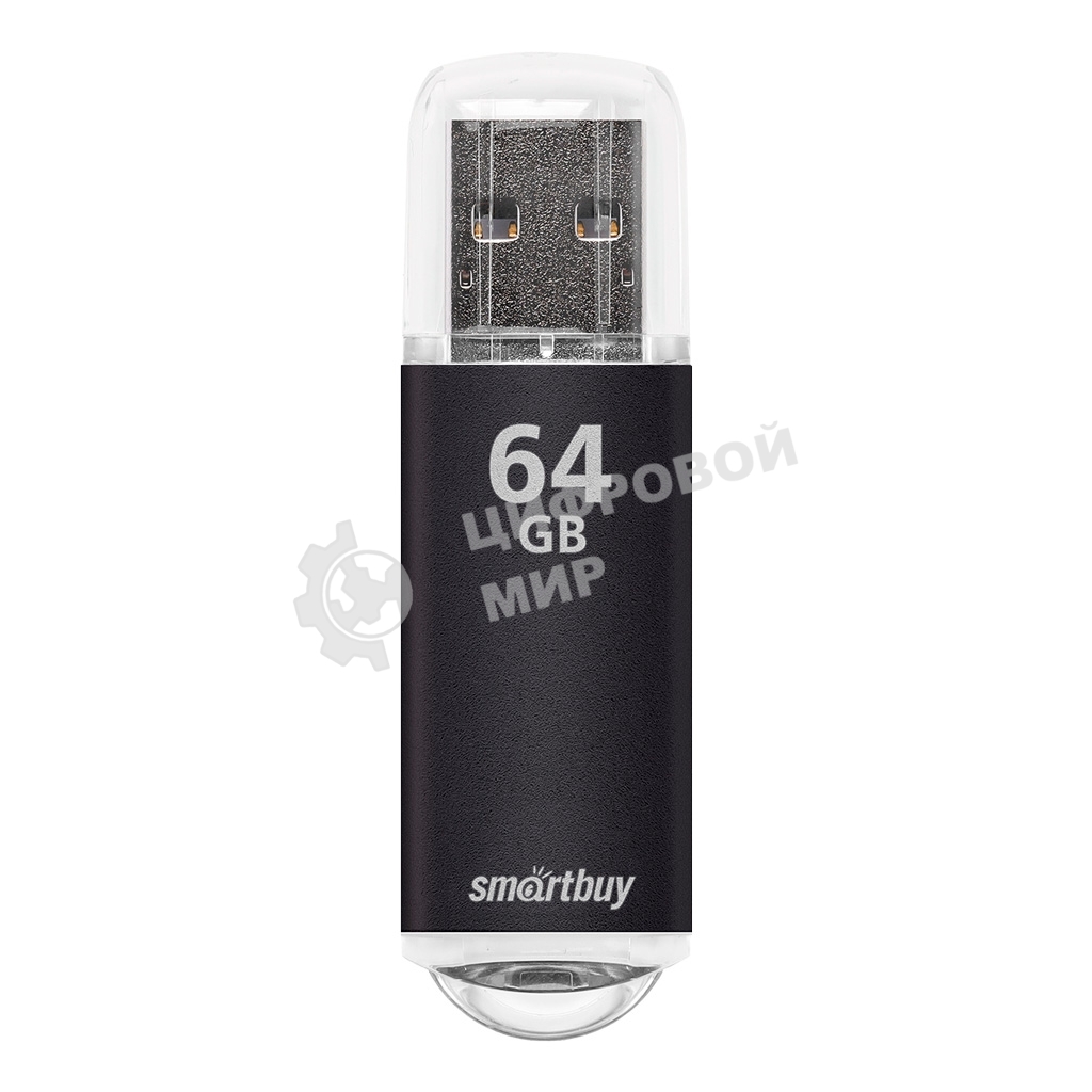 Флешка USB SmartBuy V-CUT black (SB64GbVC-K), 64Gb, USB 2.0, R/W 25/15, черный