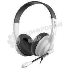 Гарнитура проводная с микрофоном A4Tech HU-10 черный/белый 2м накладные USB оголовье