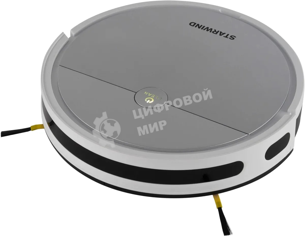 Робот-пылесос Starwind SRV4570 серебристый/белый, 15 Вт, 2000 мА·ч Li-Ion, уборка влажная/сухая, пылесборник контейнер 0.3 л
