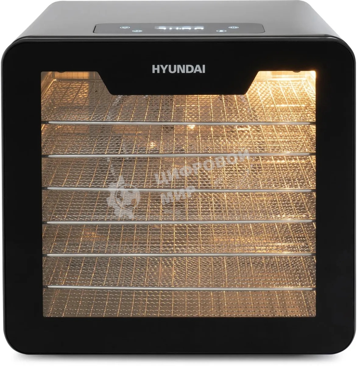 Сушка для фруктов и овощей Hyundai HYFD-8802 14под. 600Вт серебристый