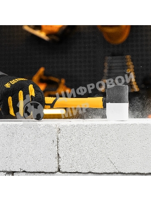 Киянка резиновая Denzel 225 г, черно-белая, фибергласовая рукоятка c TPR покрытием