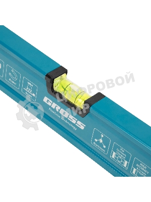 Уровень Gross 33650 алюминиевый, магнит., фрезерованный, 2 глазка, 0,5 мм/м, 400 мм