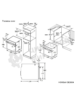 Духовой шкаф электрический HOMSair OES604BK черный