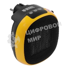 Тепловентилятор керамический Denzel DTFC-700 портативный, черный/желтый, 700 Вт, 10 м2, цифровой термостат