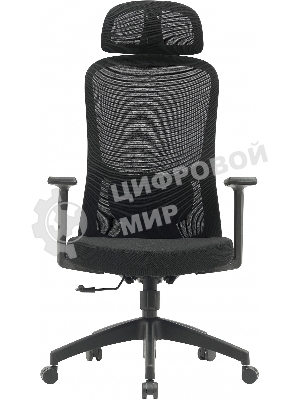 Кресло компьютерное Cactus CS-MC515-BK черный, сиденье черный, сетка/ткань, с подголов. крестов. пластик, пластик черный
