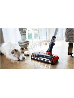 Пылесос вертикальный Bosch BCS711PET черный/красный, питание от аккумулятора, 18 Вт, уборка сухая, пылесборник контейнер 0.3 л