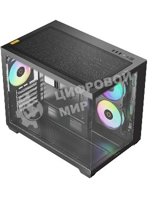 Корпус Ocypus Gamma C54 BK ARGB, Mini-Tower, чёрный, 3 x 120 мм