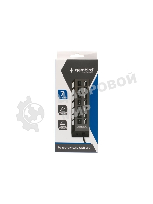 USB-концентратор Gembird UHB-U2P7-01, USB 2.0, 7хUSB, USB
