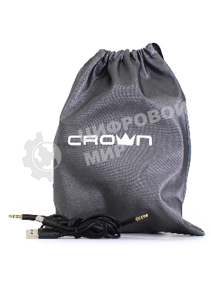 Беспроводные/проводные наушники Crown CMBH-5050 серебристый, накладные, Bluetooth + проводной, складная конструкция, до 10 ч