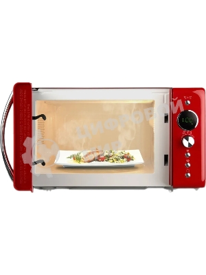 Микроволновая печь Hyundai HYM-D3037 красный, 20 л, 700 Вт, переключатели - кнопки, поворотный механизм