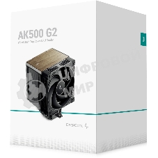 Кулер для процессора DEEPCOOL AK500 G2 LGA1851/1700/1200/115X/AM5/AM4 (9шт/кор, TDP 240W, PWM, Fan 120мм, 5 тепл. трубок, Copper Base, Wood-grain top cover, черный) RET (R-AK500G2-BKNNMN-GJD)