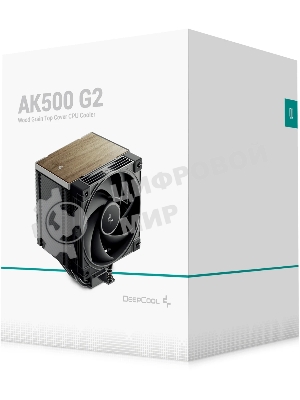 Кулер для процессора DEEPCOOL AK500 G2 LGA1851/1700/1200/115X/AM5/AM4 (9шт/кор, TDP 240W, PWM, Fan 120мм, 5 тепл. трубок, Copper Base, Wood-grain top cover, черный) RET (R-AK500G2-BKNNMN-GJD)