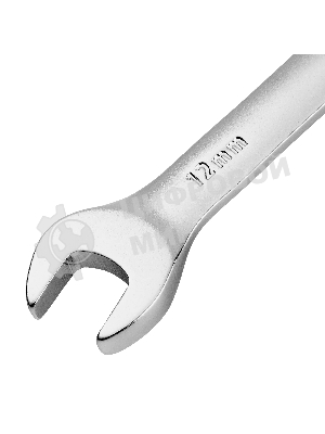 Ключ комбинированный трещоточный Denzel 12 мм, CrV, матовый хром