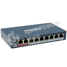 Коммутатор Hikvision DS-3E0109P-E(C), 8×100 Мбит/с PoE + 1×100 Мбит/с, неуправляемый