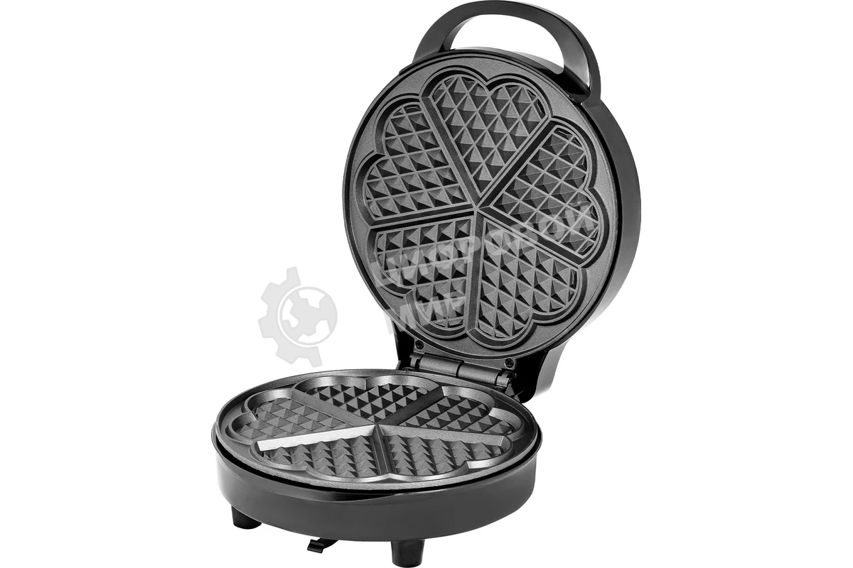 Вафельница Galaxy Line GL 2987, черный с серебристым, с несъемными пластинами, 1200 Вт