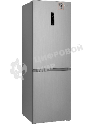 Холодильник Weissgauff WRK 185 Total NoFrost Inverter нержавеющая сталь двухкамерный 205/86л морозилка снизу