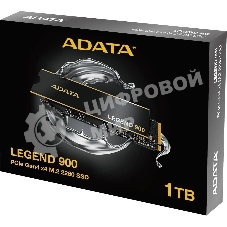 Накопитель SSD ADATA LEGEND 900, 1Tb, PCIe 4.0 x4, M.2 2280, NVMe, R/W 7000/4700, с радиатором