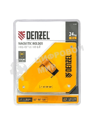 Фиксатор магнитный Denzel отключаемый для сварочных работ усилие 55 LB, 45х90 град.