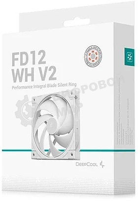 Вентилятор корпусной DeepCool FD12 WH V2 белый, 120 мм, 500-2500 об/мин, 32.32-35.66 дБ, 4 pin PWM, без подсветки