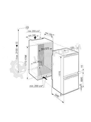 Холодильник Liebherr ICNE 5103-22 001 белый двухкамерный 190/83л морозилка снизу, No Frost
